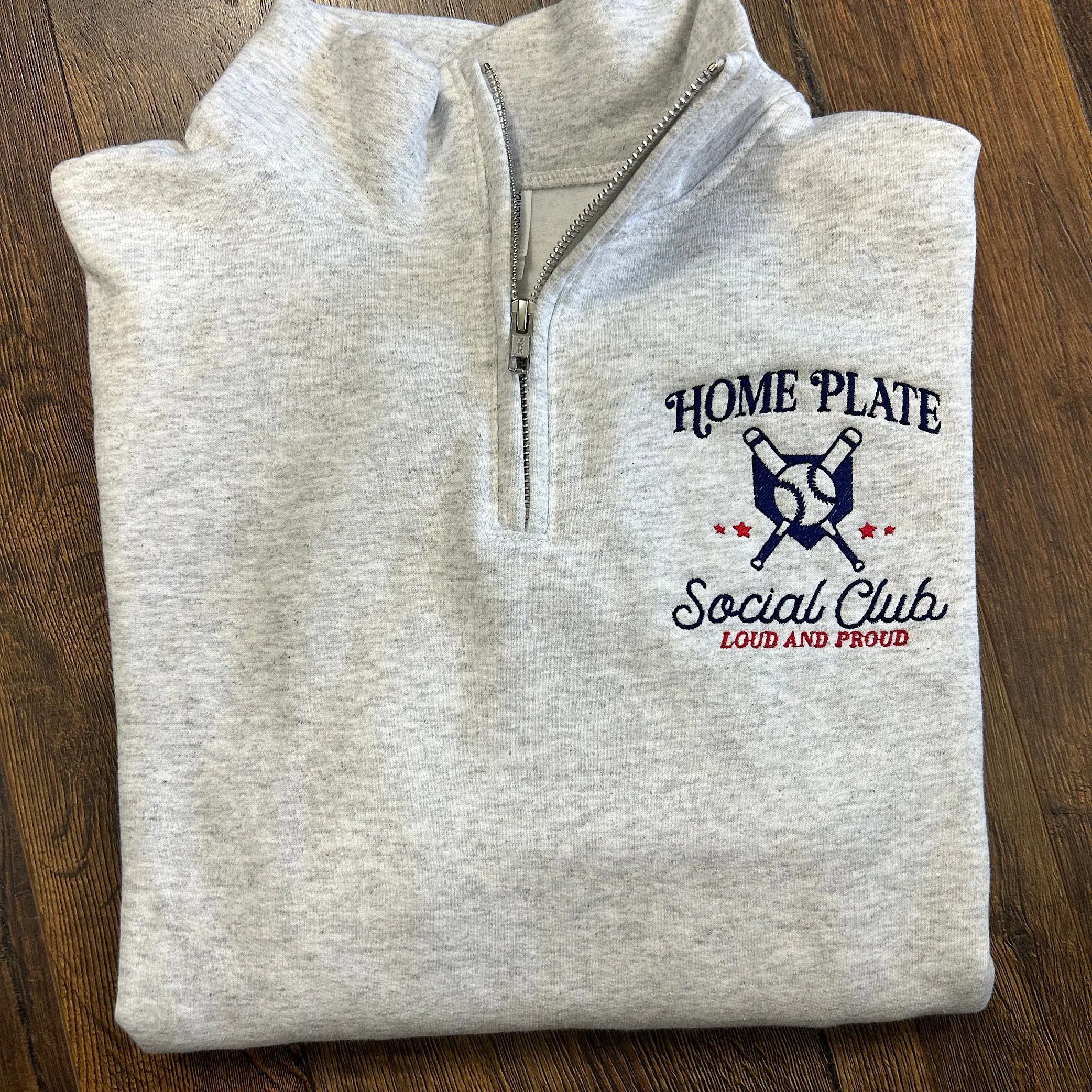 Home Plate Social Club Baseball/Softball Moms Quarter Zip Sweatshirt