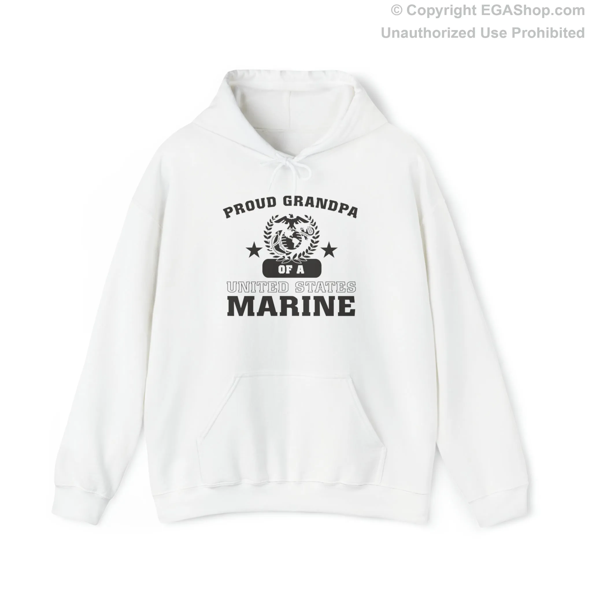 Hoodie: Proud Grandpa of a Marine (Varsity Style, Color Choices)