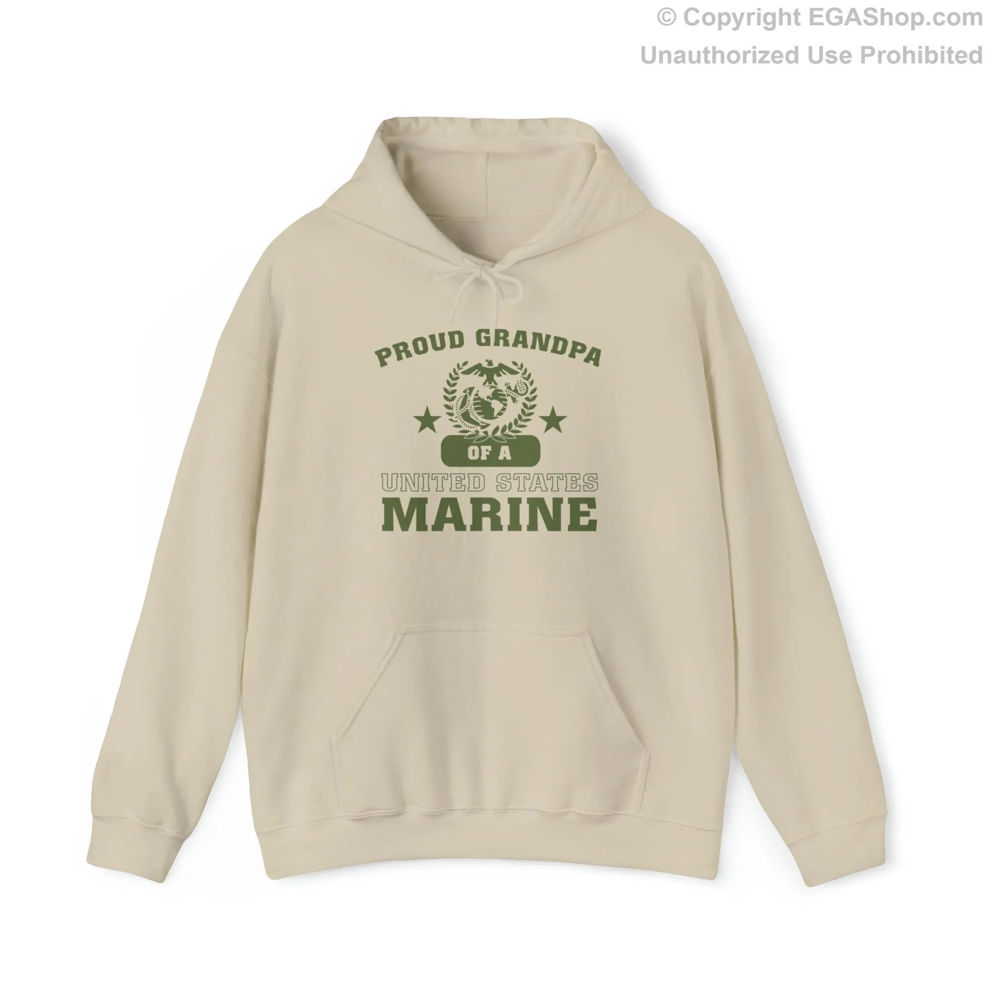 Hoodie: Proud Grandpa of a Marine (Varsity Style, Color Choices)