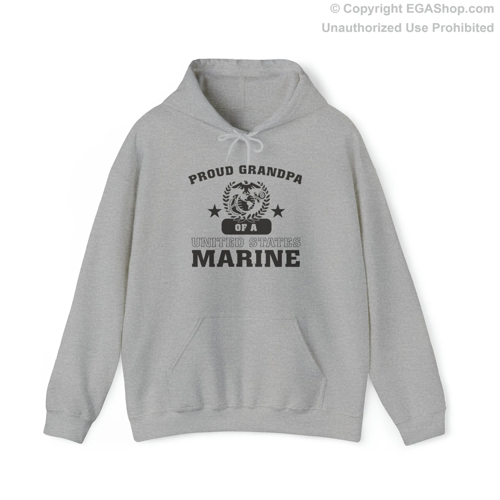 Hoodie: Proud Grandpa of a Marine (Varsity Style, Color Choices)