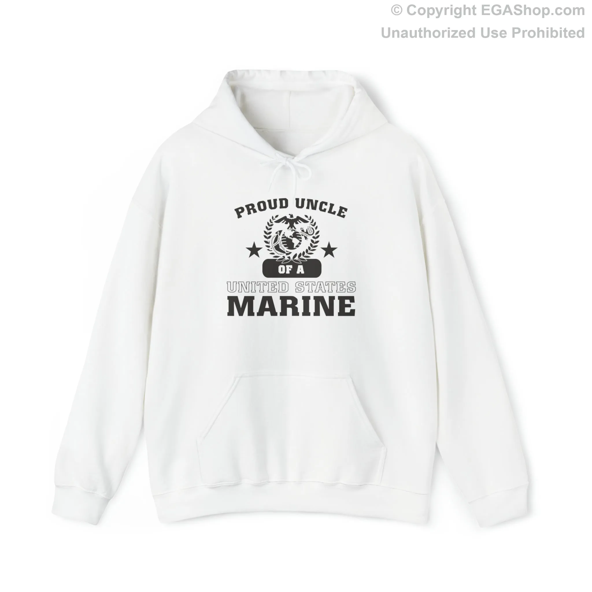 Hoodie: Proud Uncle of a Marine (Varsity Style, Color Choices)