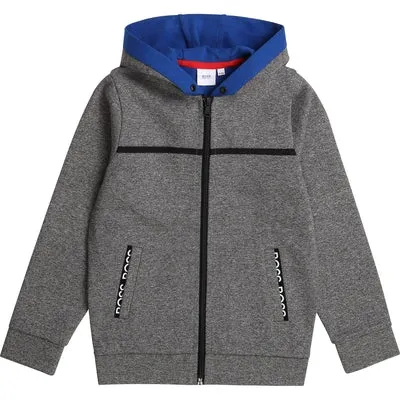 Hugo Boss Boys Grey Zip-Up Sweatshirt