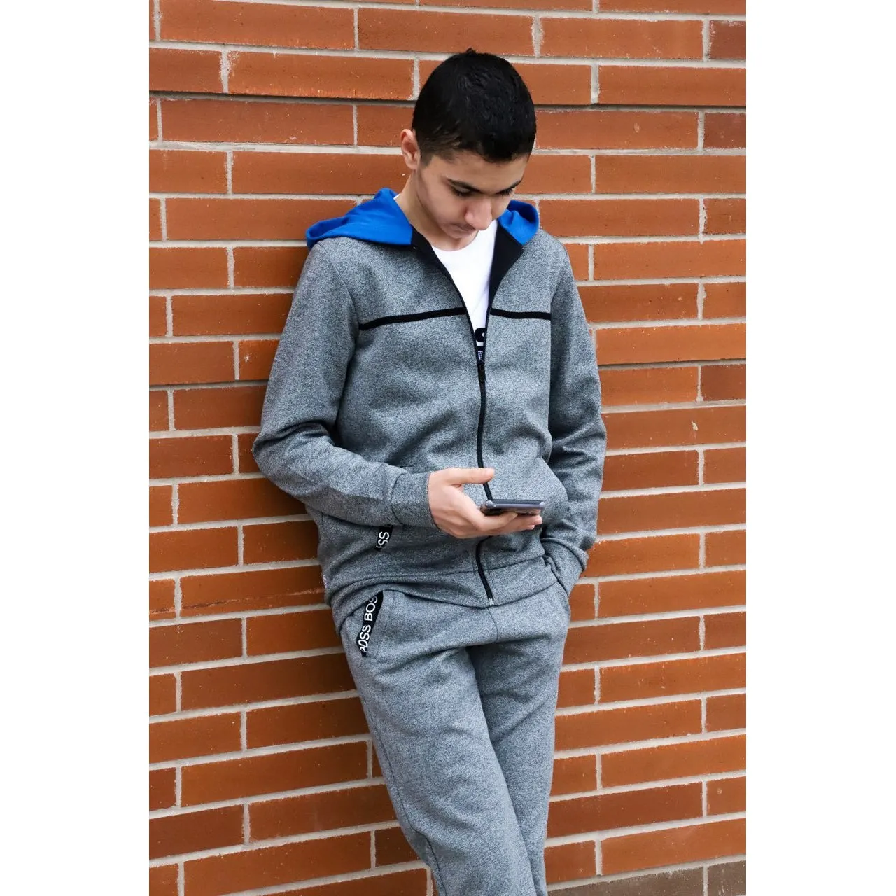 Hugo Boss Boys Grey Zip-Up Sweatshirt