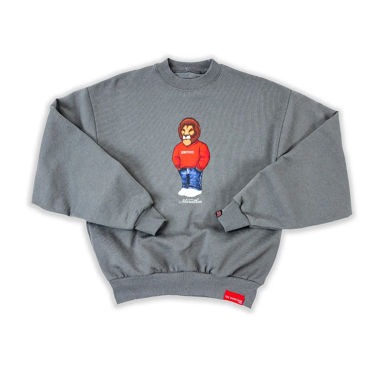 Leo The Marathon Lion (Marathon Crewneck) Crewneck - Slate Grey