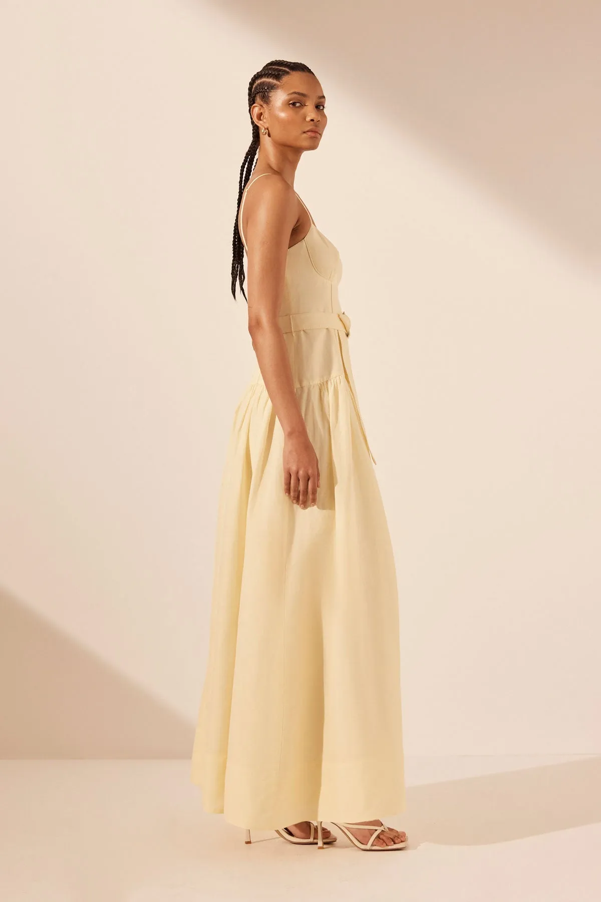 LIMON PANELLED BUSTIER MAXI DRESS