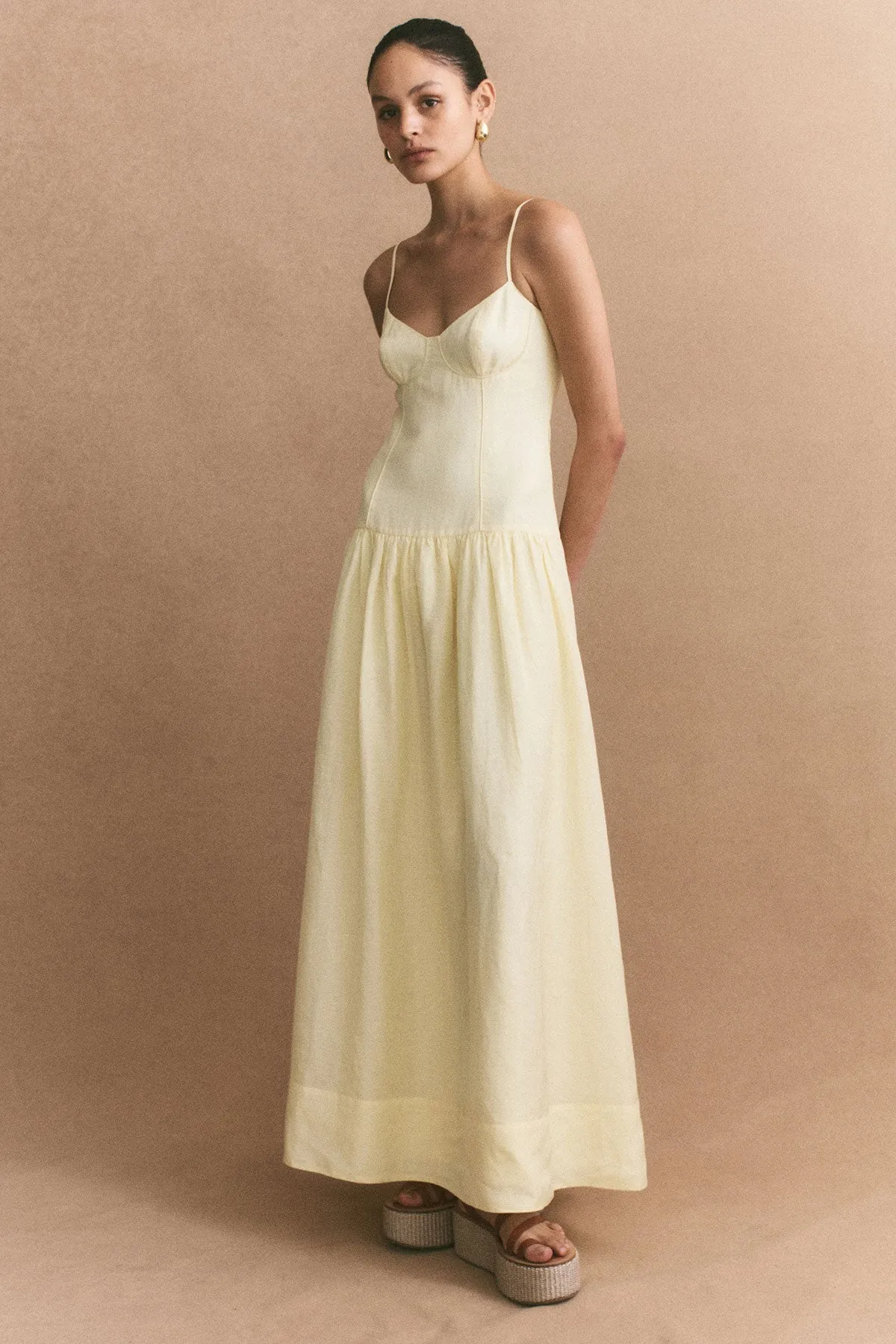 LIMON PANELLED BUSTIER MAXI DRESS