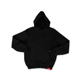 Marathon 3D Embroidered Stacked Script Hoodie - Black/Black