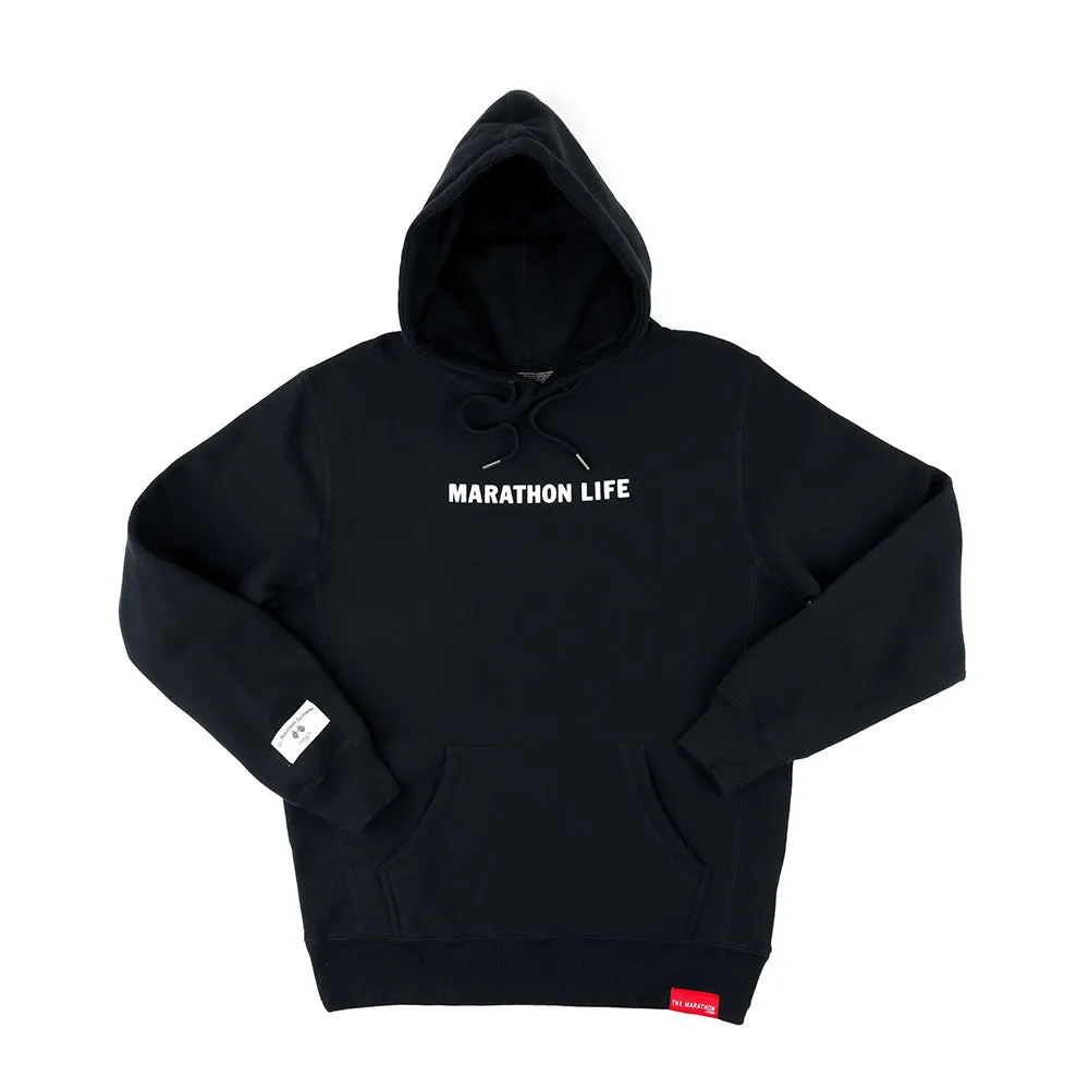 Marathon Life (Victory Flags) Hoodie - Black/White