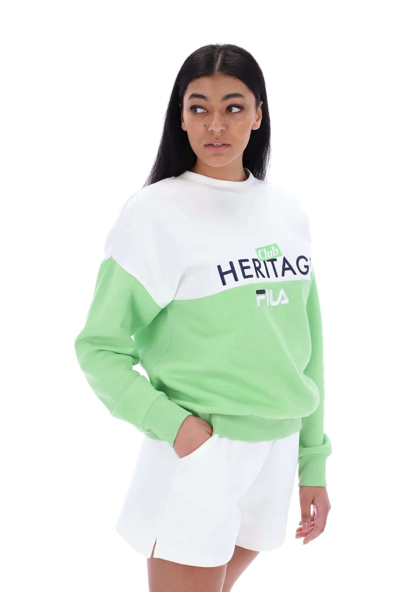 Marlowe Colour Block Oversized Crew Sweatshirt