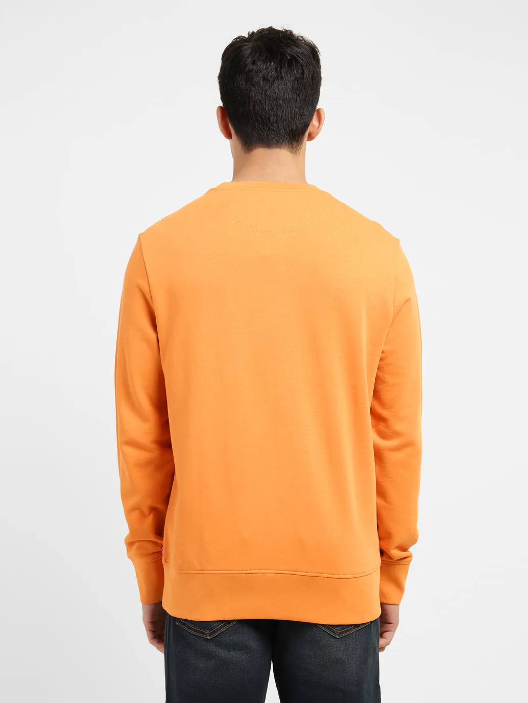 Men's Brand Logo Crew Neck Sweatshirt Orange