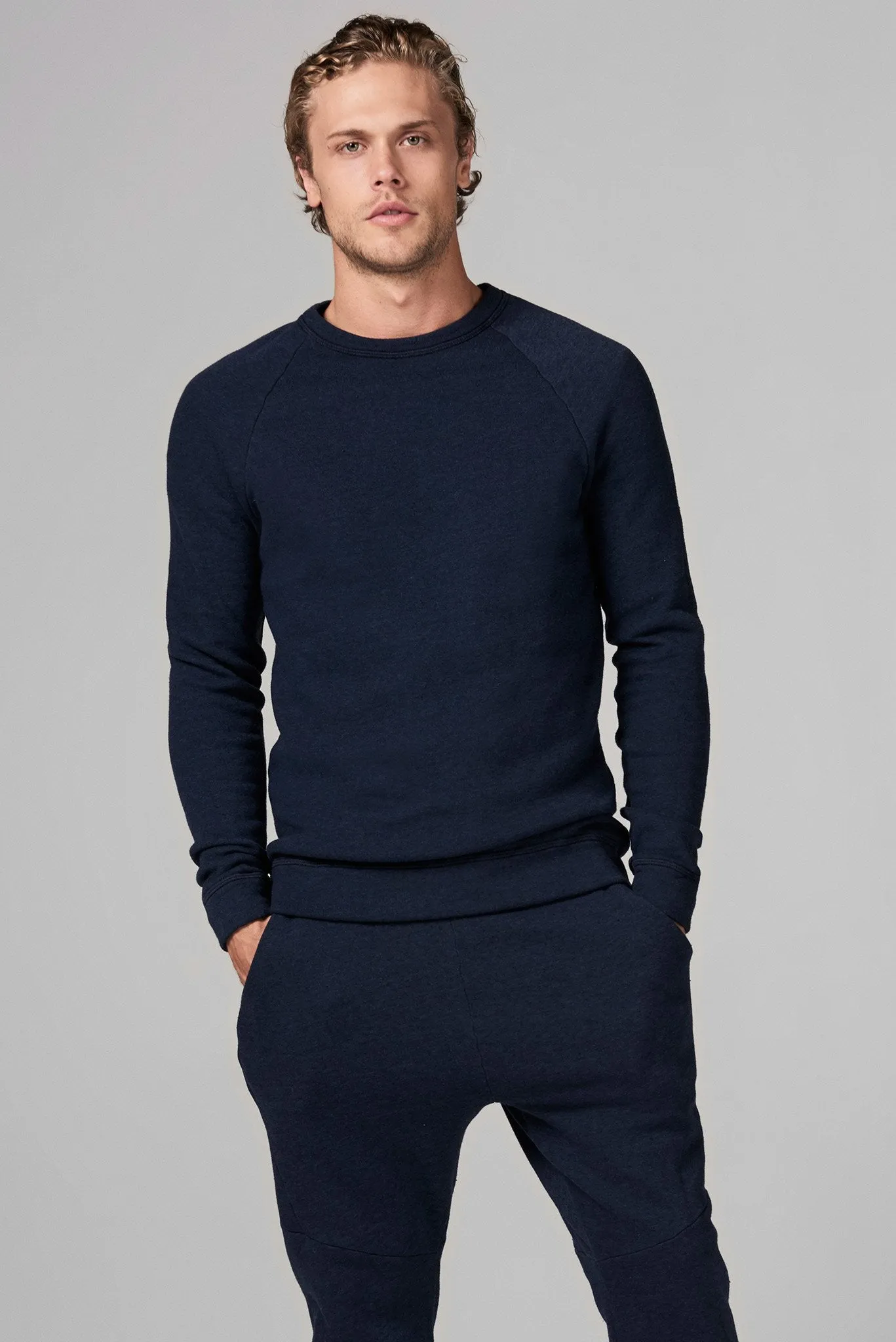 Men's French Terry Slim Fit Crew Neck Sweatshirt