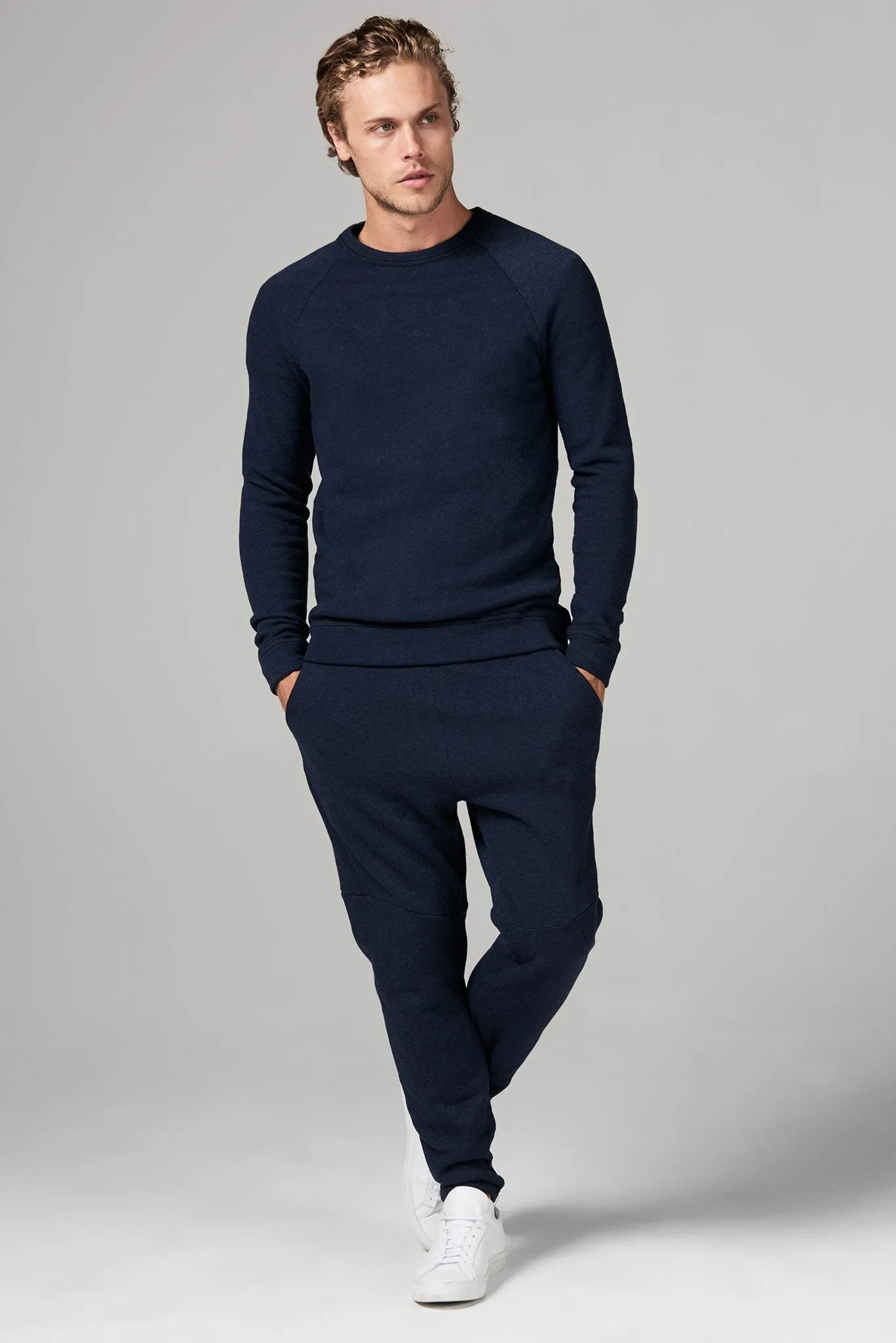 Men's French Terry Slim Fit Crew Neck Sweatshirt