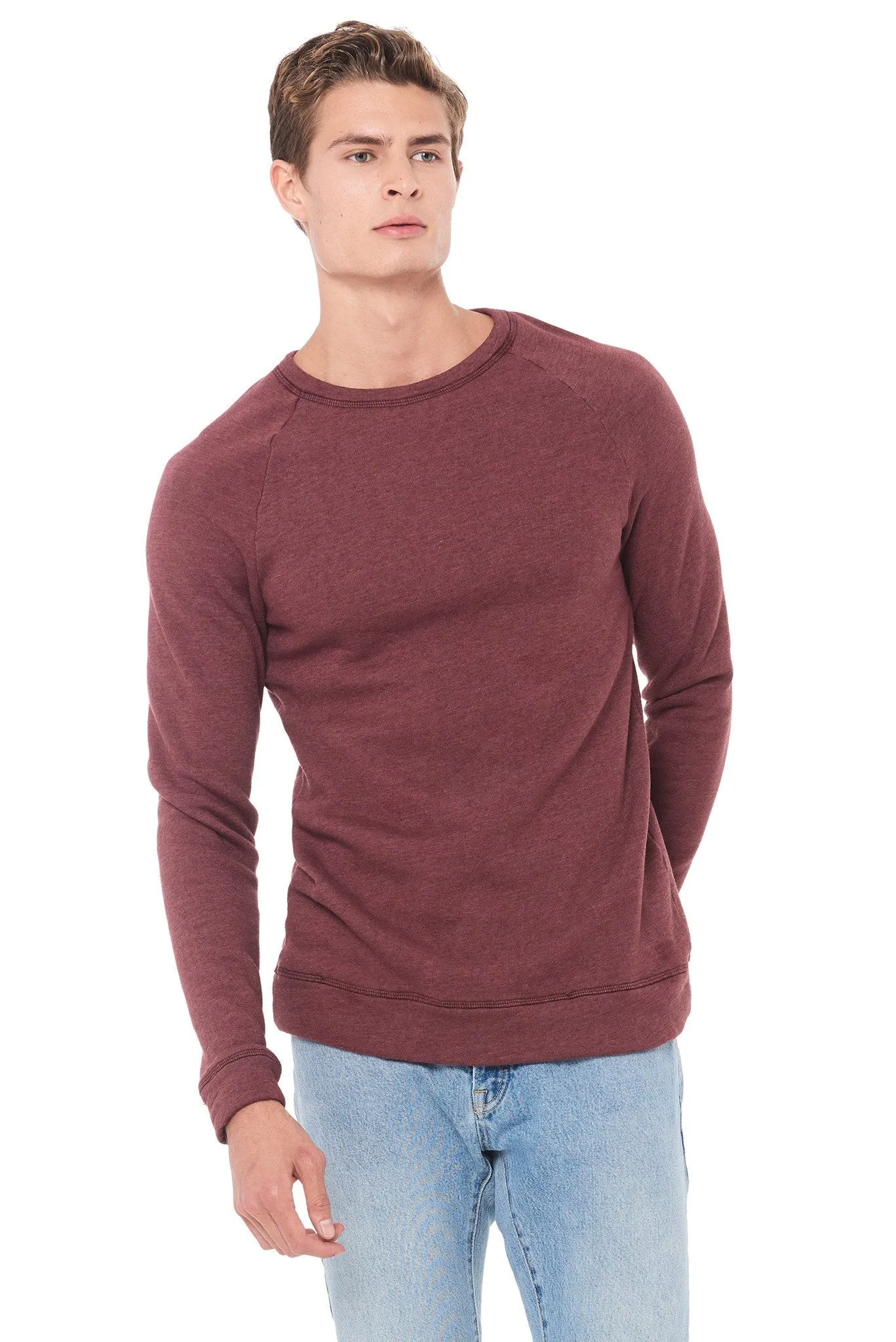 Men's French Terry Slim Fit Crew Neck Sweatshirt