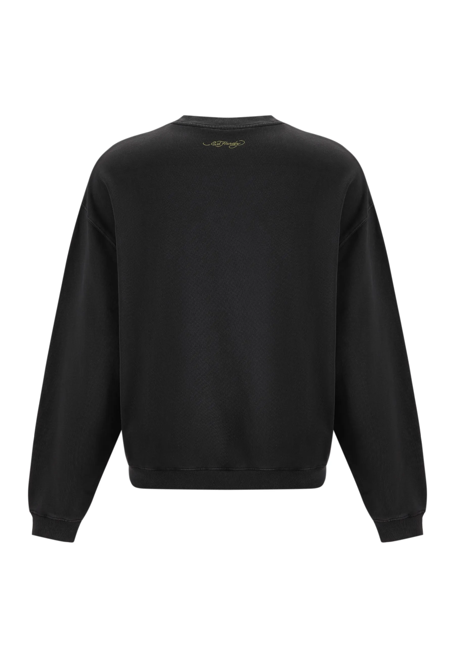 Mens La Tiger Vintage Diamante Crew Neck Sweatshirt - Black