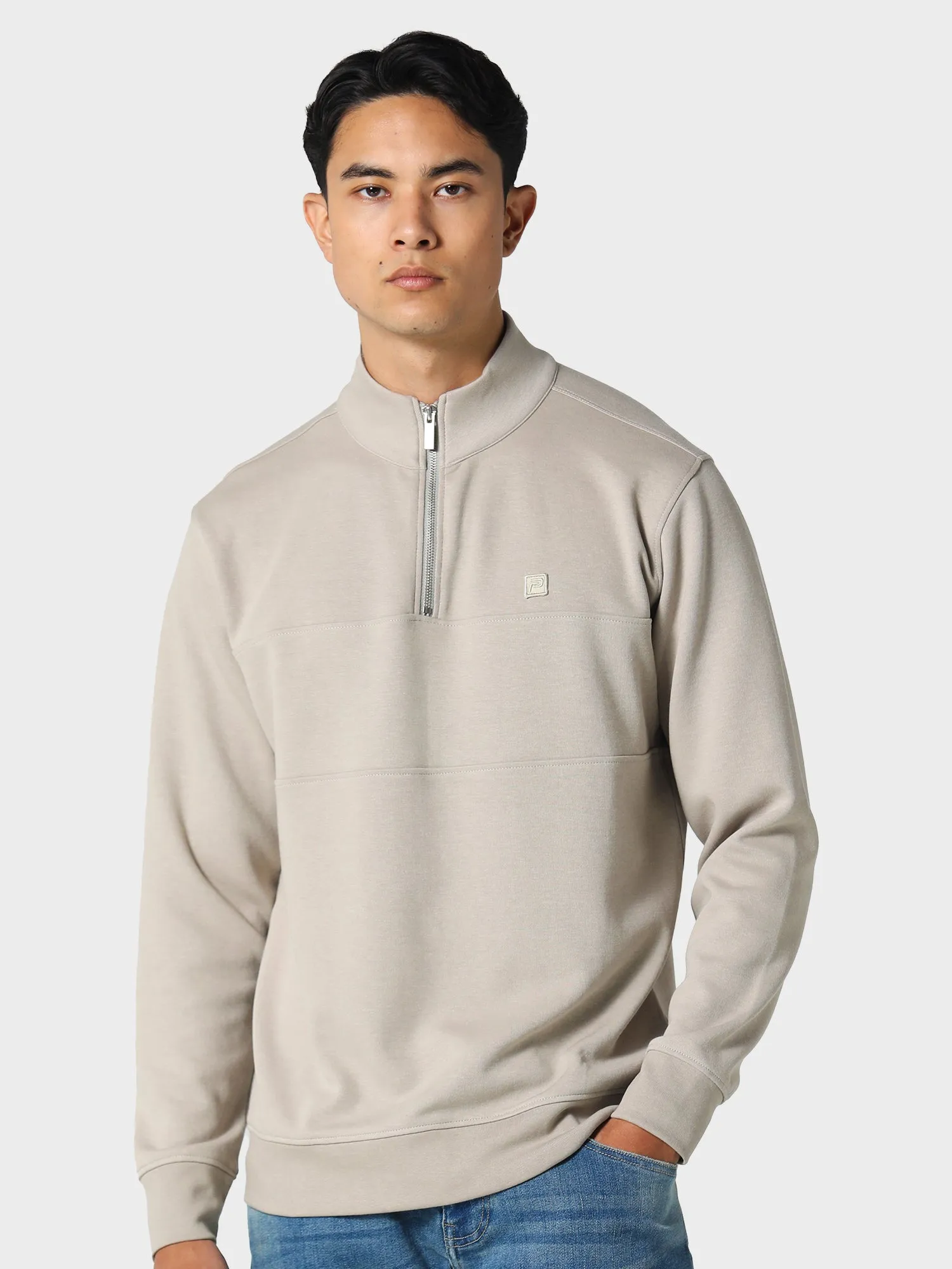 Millom Neutral Quarter Zip Sweatshirt