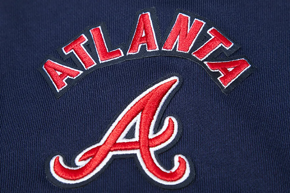 MLB ATLANTA BRAVES MASHUP WOMEN'S RIB CREWNECK (MIDNIGHT NAVY/RED/MIDNIGHT NAVY)