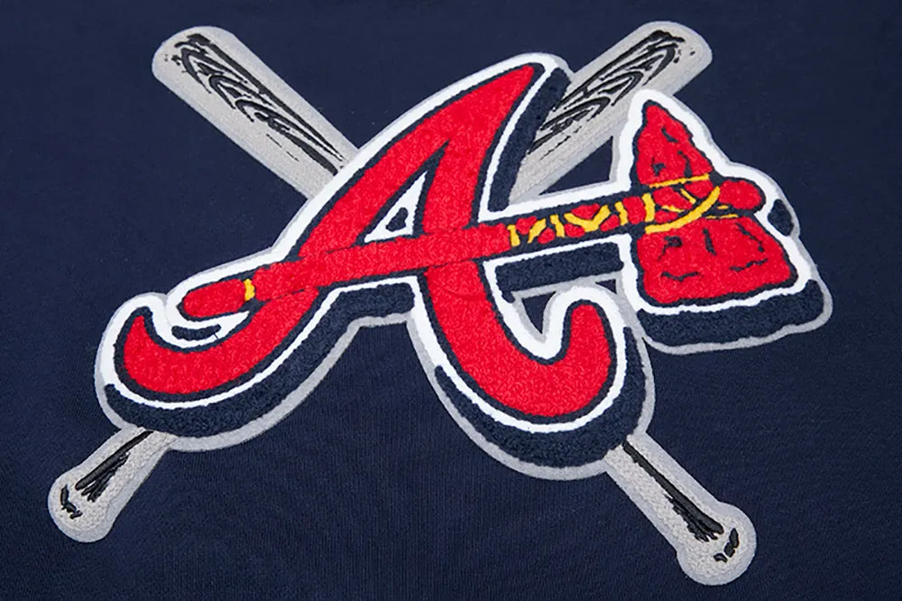 MLB ATLANTA BRAVES MASHUP WOMEN'S RIB CREWNECK (MIDNIGHT NAVY/RED/MIDNIGHT NAVY)