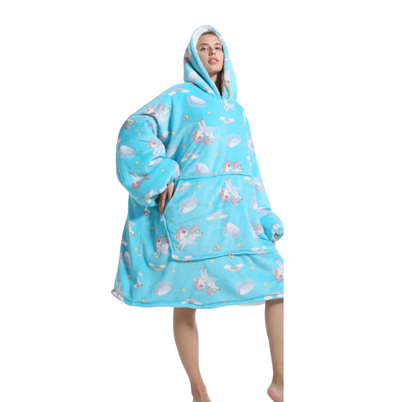 My Snuggy - Adult Blue Unicorn Hoodie Blanket