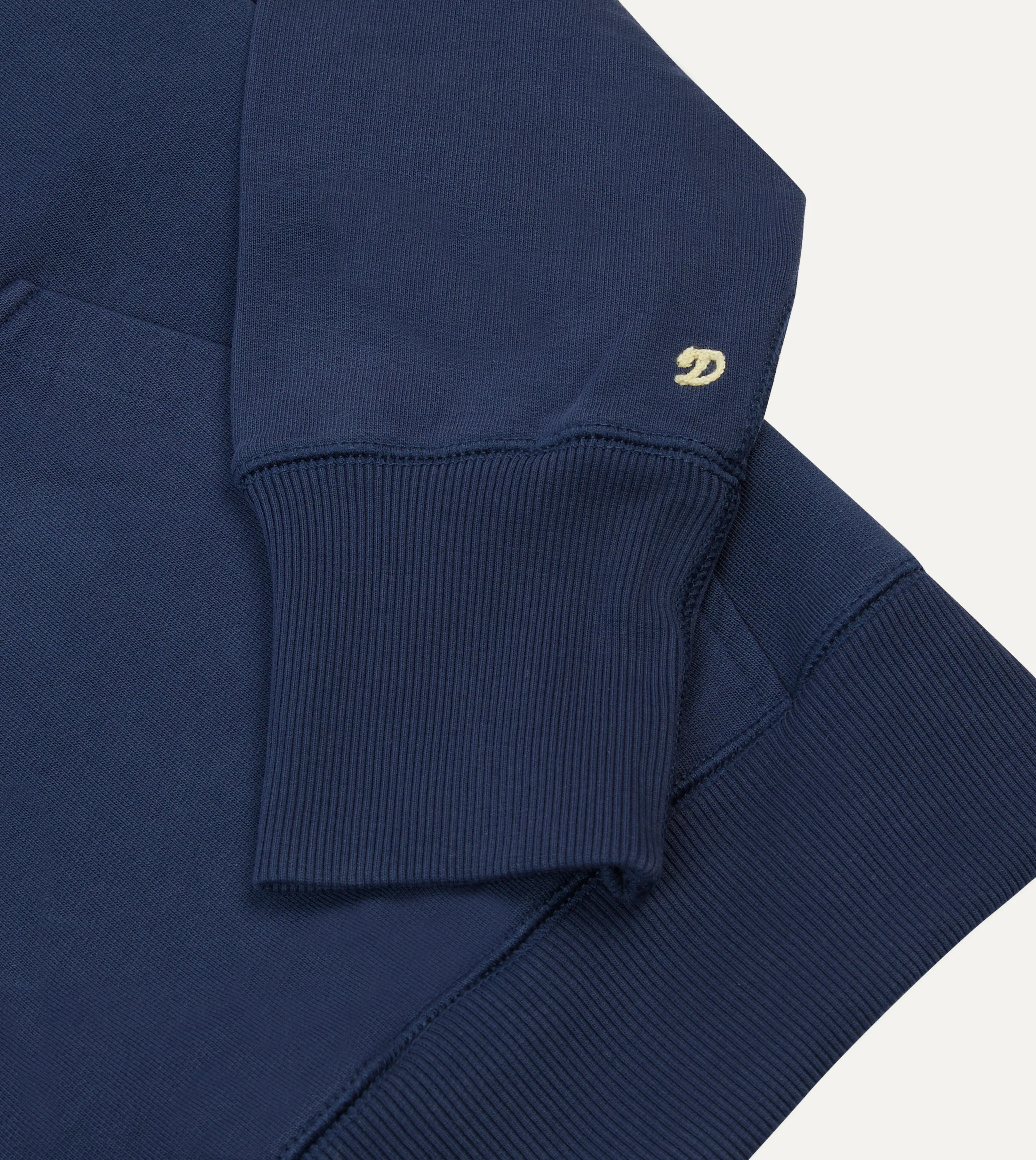 Navy Cotton Quarter Zip Sweatshirt