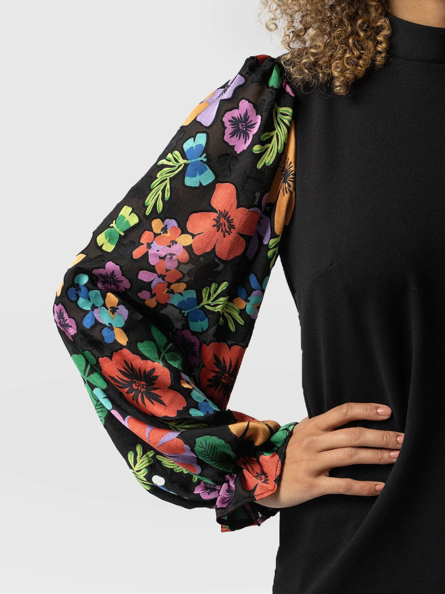 Penny Puff Sleeve Long Sleeve - Pop Floral