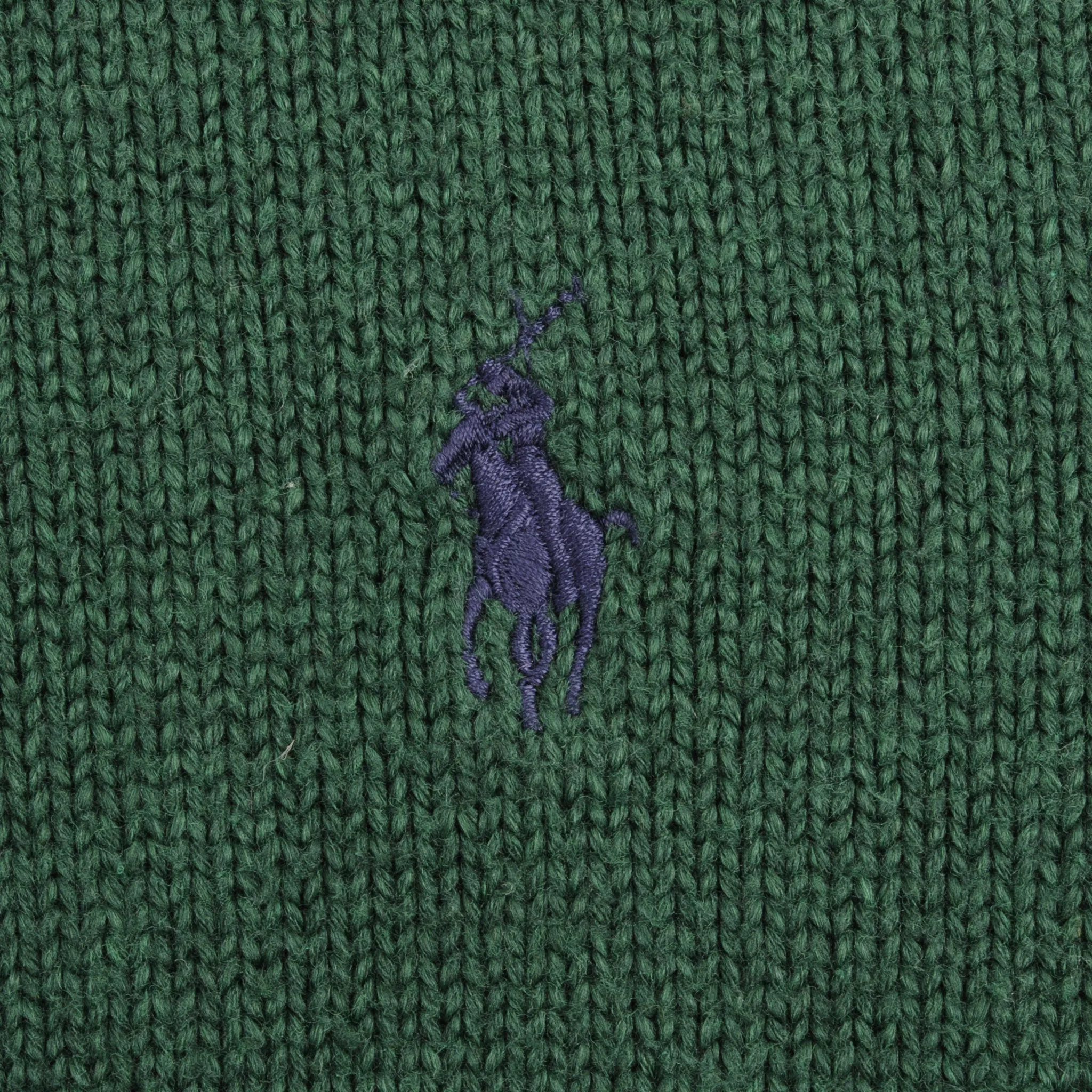 POLO RALPH LAUREN GREEN KNIT QUARTER 1/4 ZIP SWEATER SIZE MEDIUM