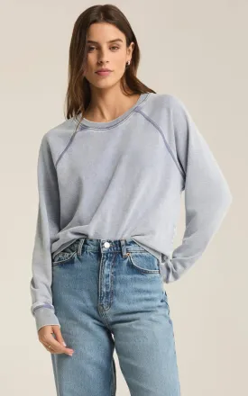 Saldana Knit Denim Top | Washed Indigo