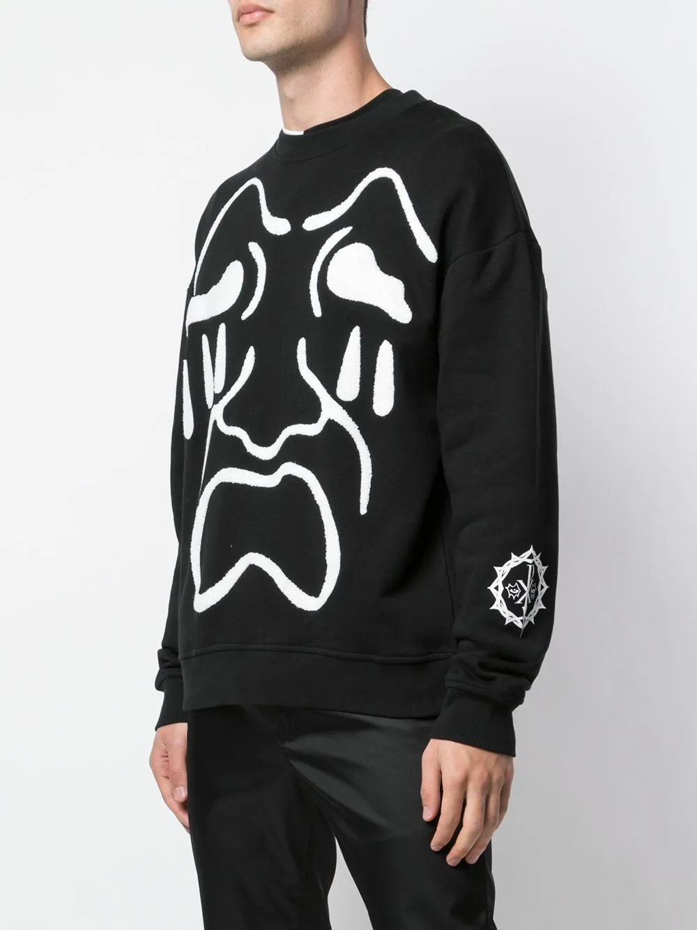 SCREAM DROP SHOULDER CREWNECK BLACK