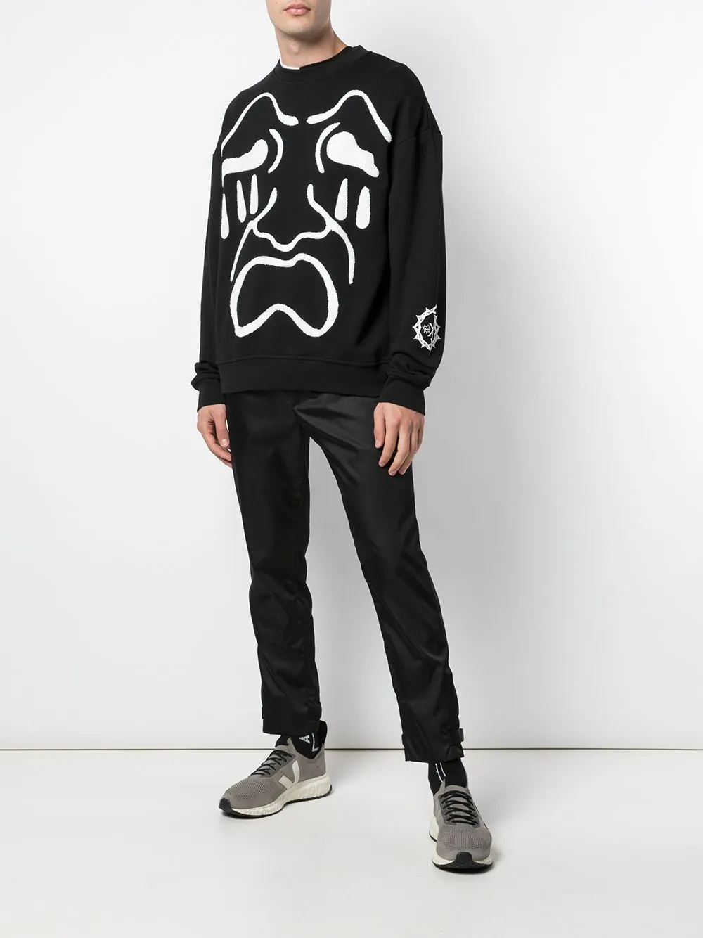 SCREAM DROP SHOULDER CREWNECK BLACK