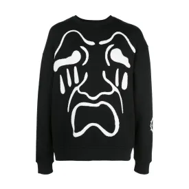 SCREAM DROP SHOULDER CREWNECK BLACK