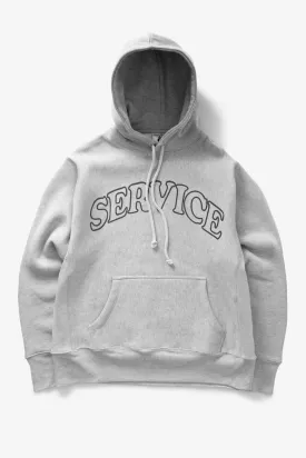 Service Works Marl Grey Arch Logo Hoodie Sweatshirt