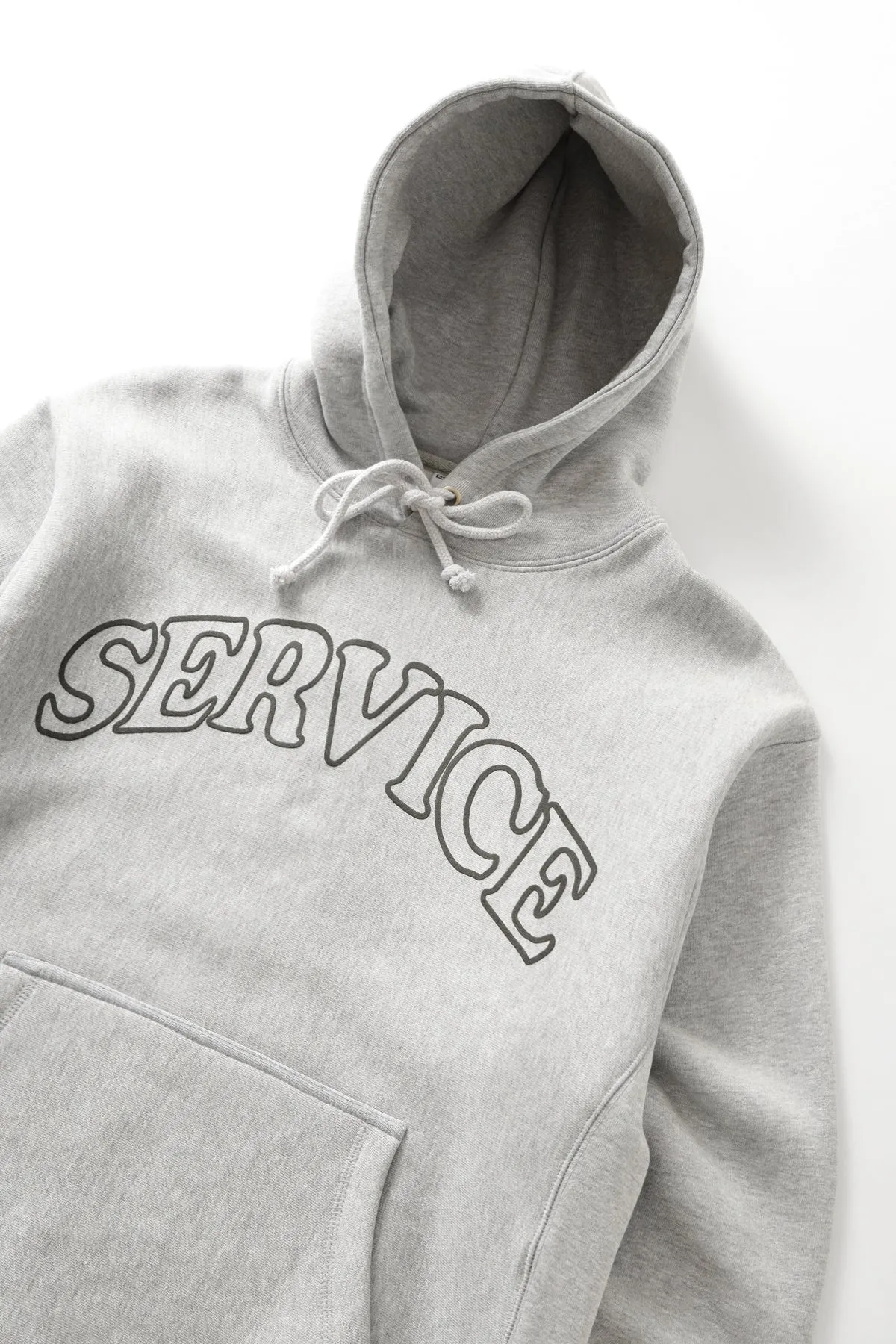 Service Works Marl Grey Arch Logo Hoodie Sweatshirt