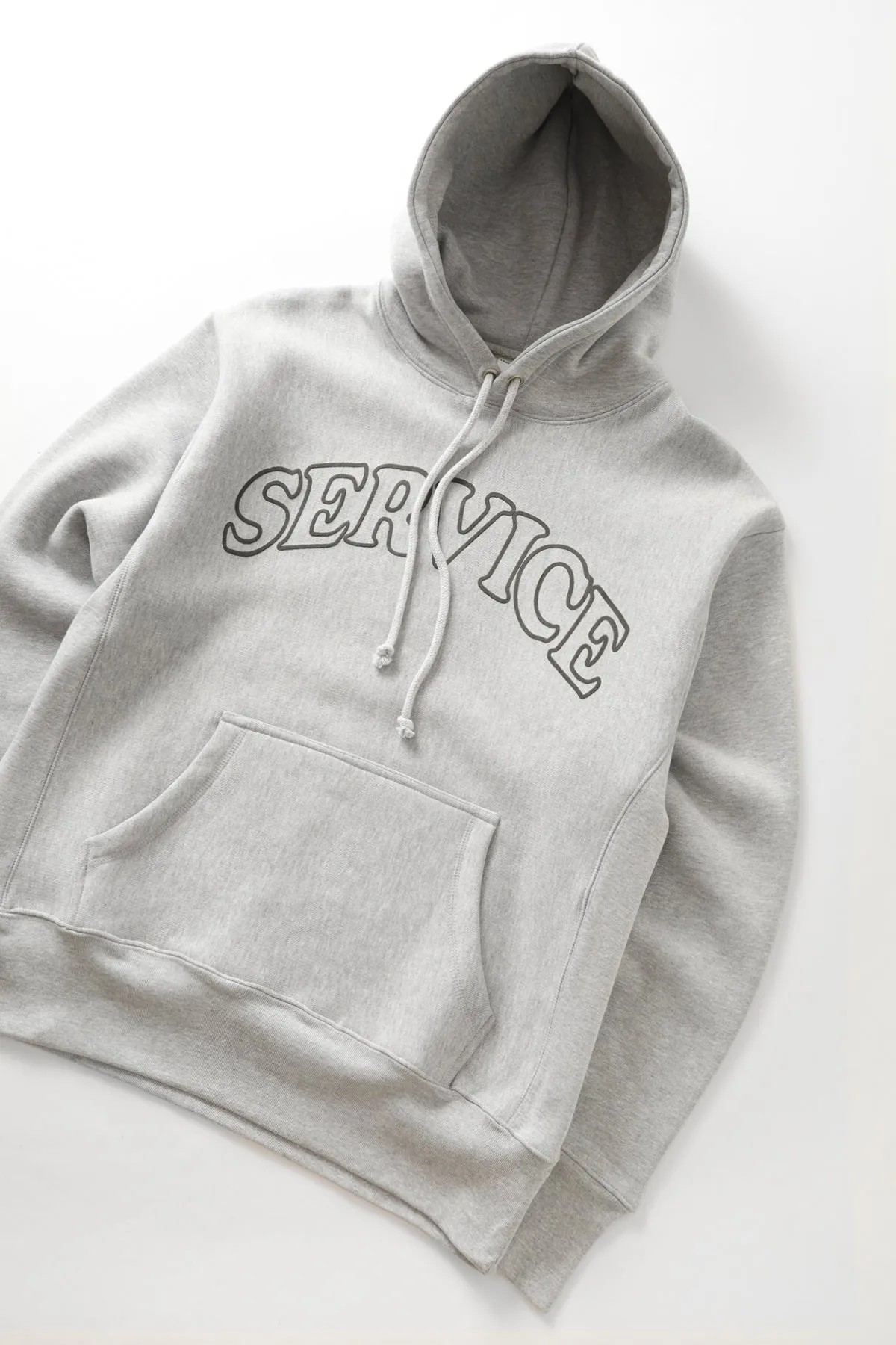 Service Works Marl Grey Arch Logo Hoodie Sweatshirt