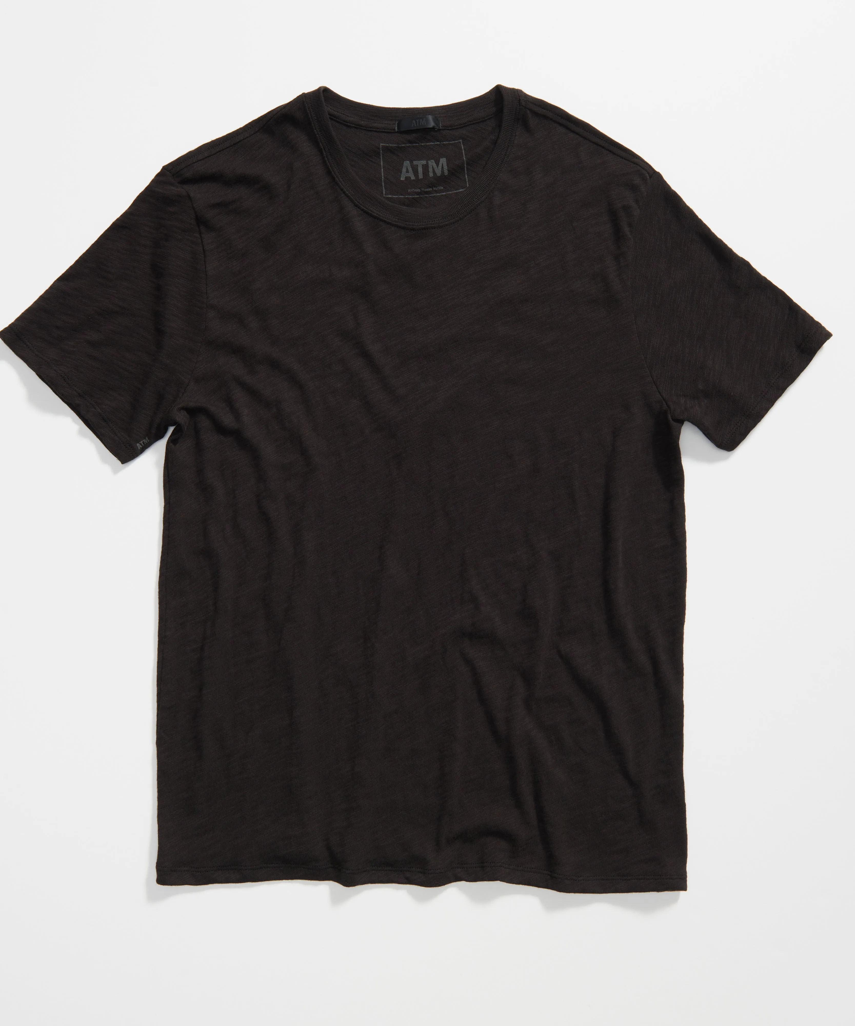 Slub Jersey Crew Neck Tee - Black