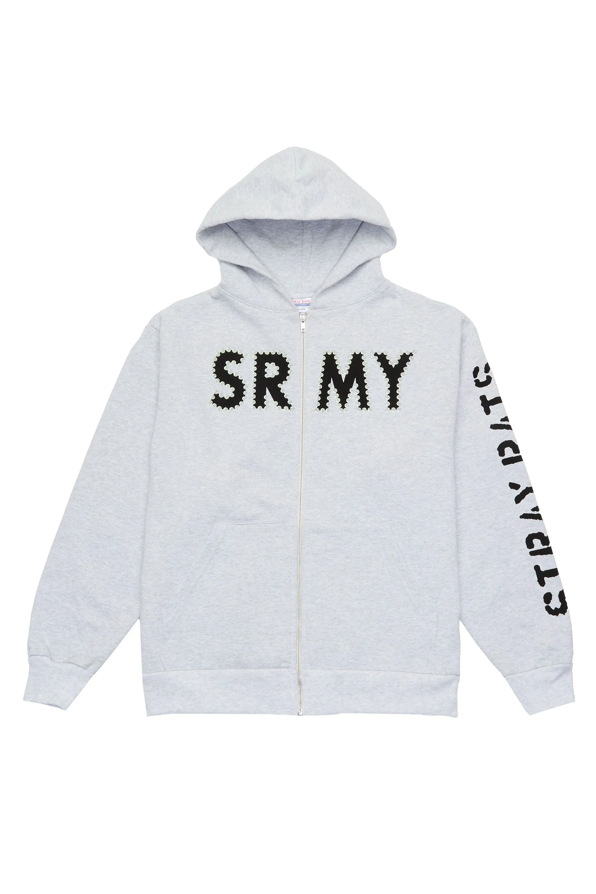 STRAY RATS - SRMY GLITTER ZIP HOOD