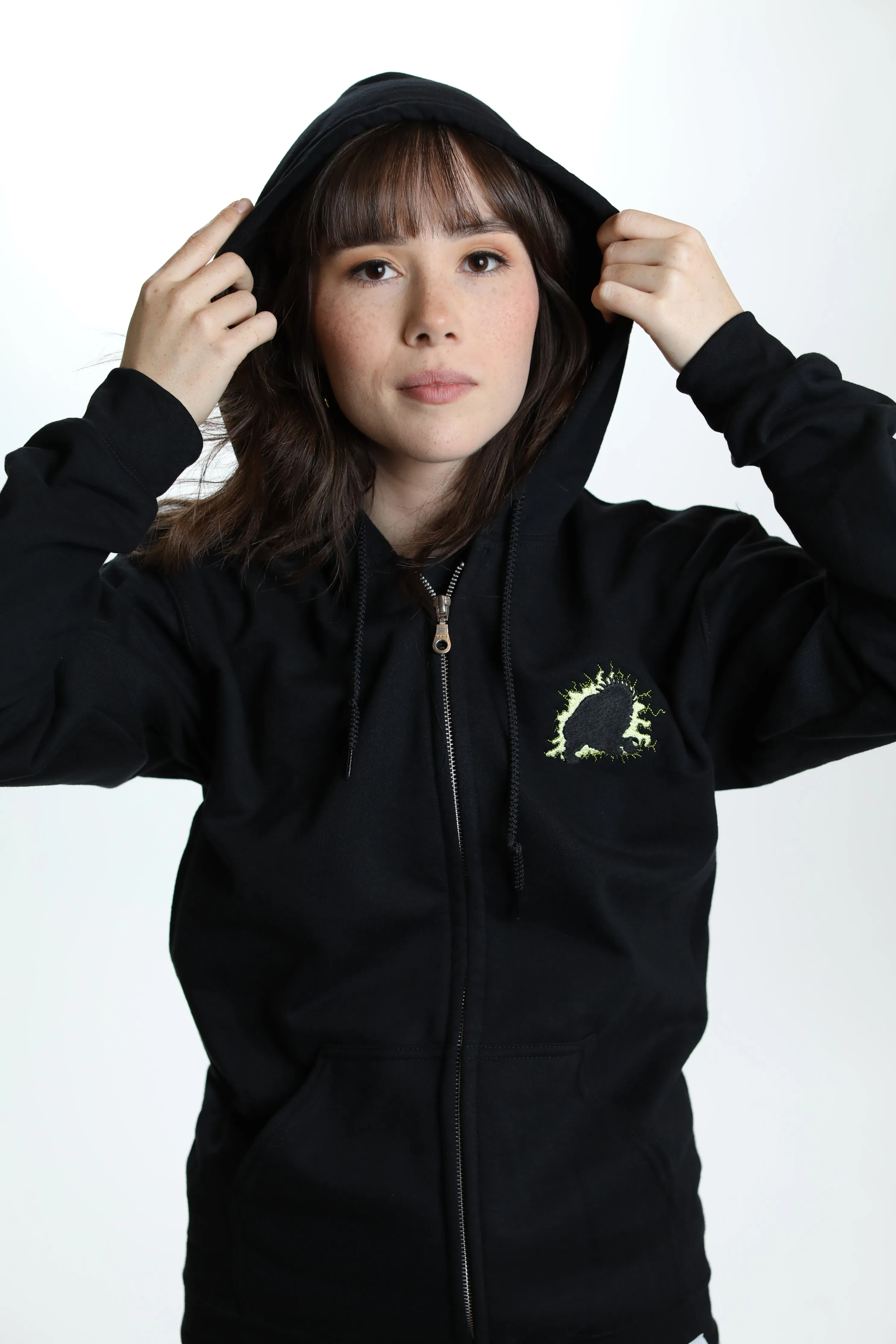 STREET FIGHTER 'Blanka Electric Thunder' Embroidered Zip Up Hoodie - Black