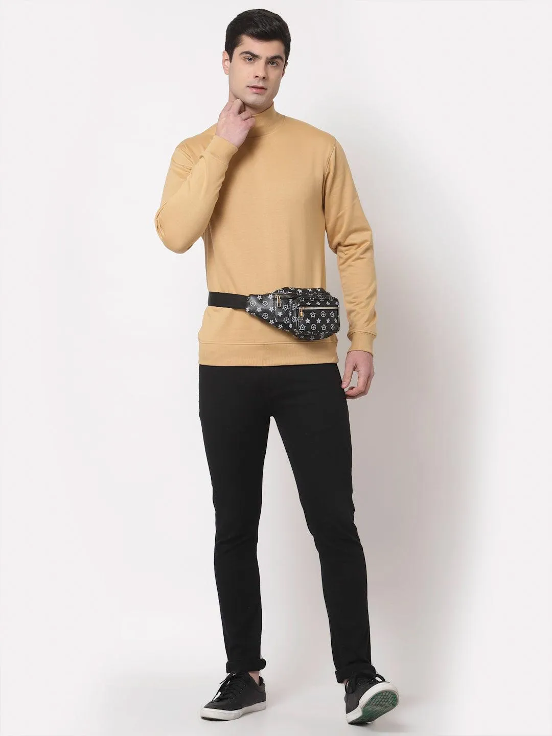 Style Quotient Men Beige Sweatshirt