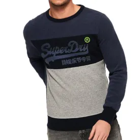 Superdry Men's Vintage Logo Panel Crew Sweatshirt - Shadow Cast Navy Marl