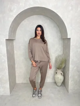 Taupe Round Neck Sweatshirt