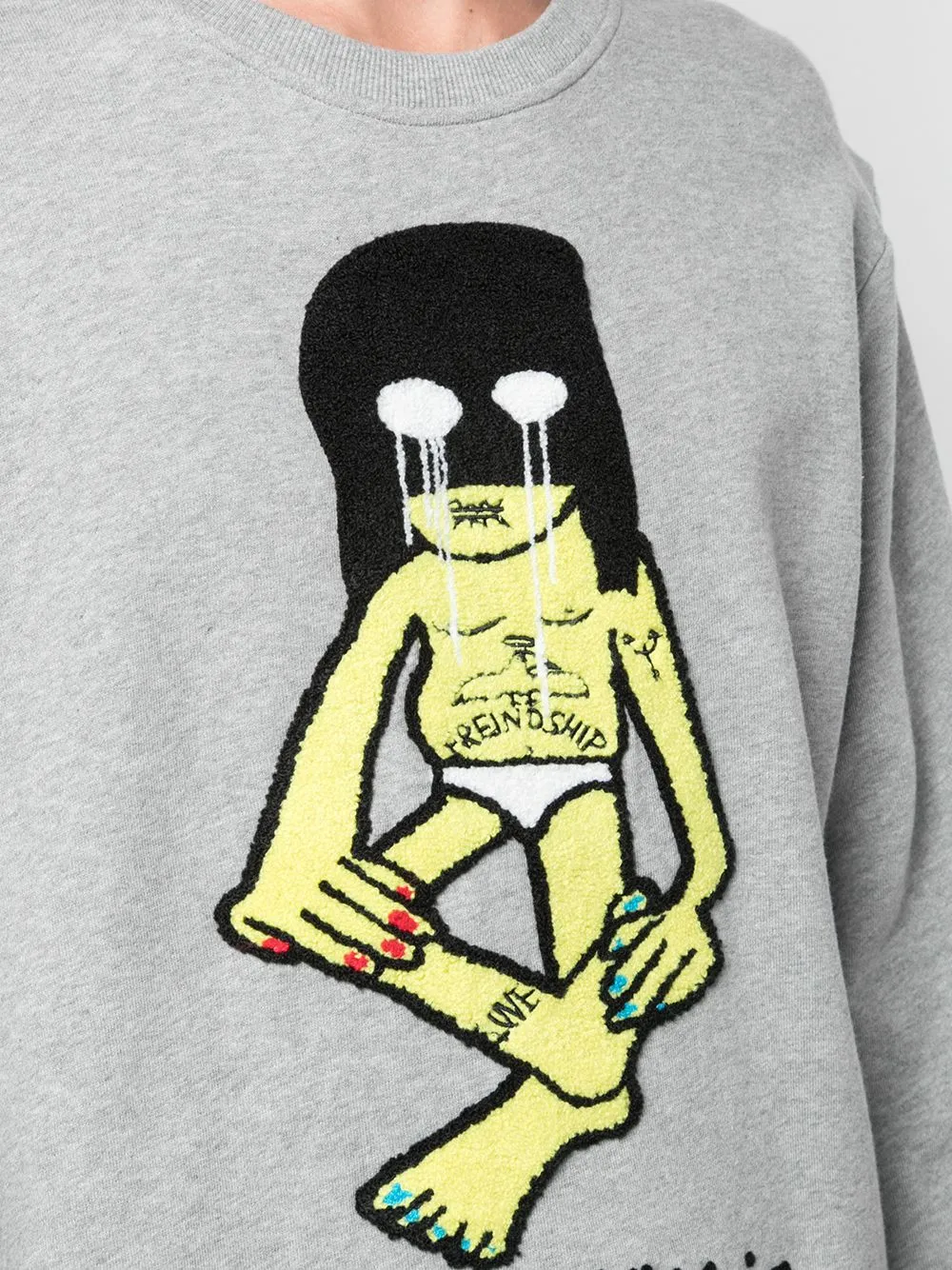 TEMPORARY STANDARD SHOULDER CREWNECK HEATHER GREY