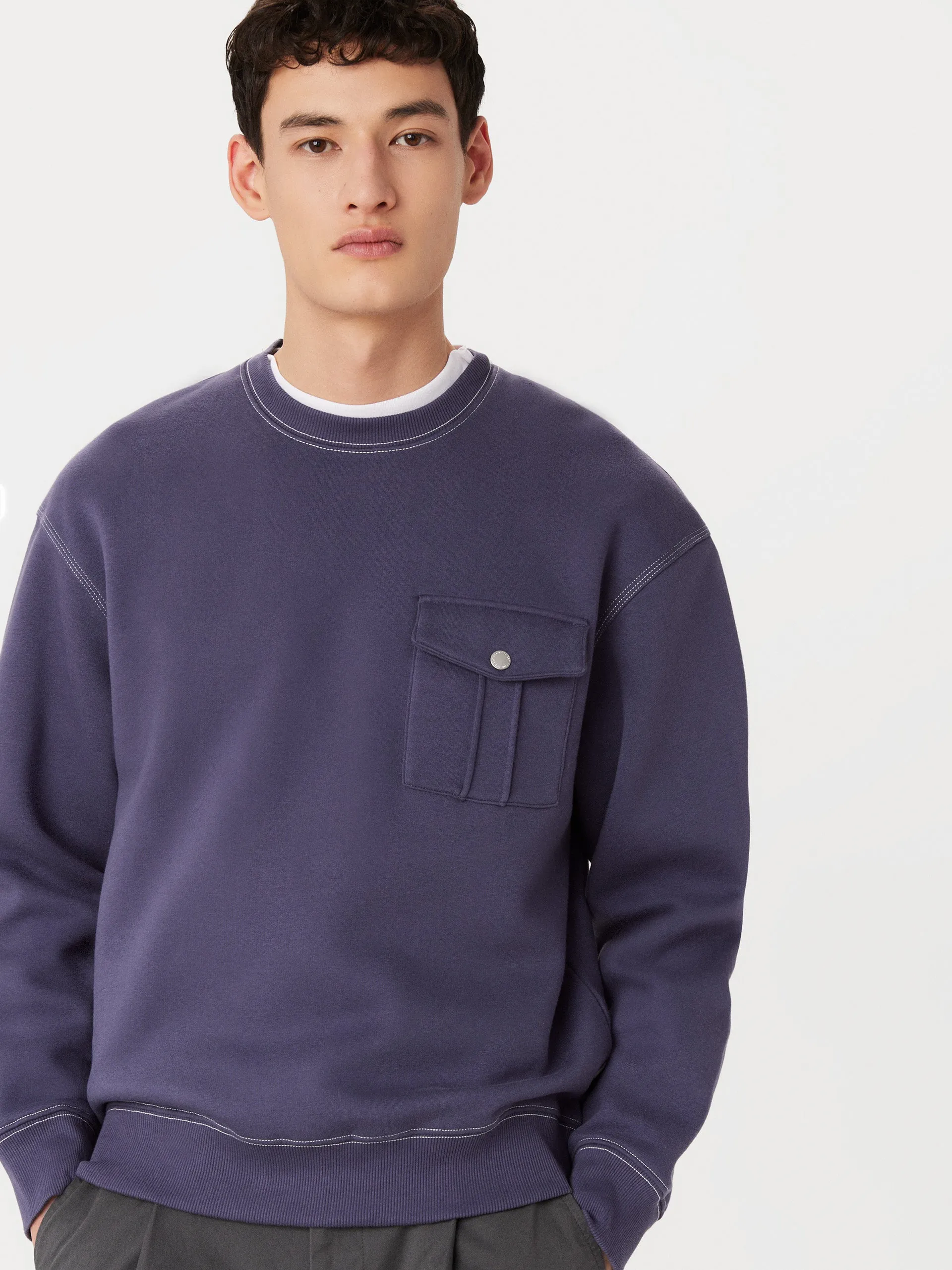 The Utility Fleece Sweatshirt in Midnight Mauve