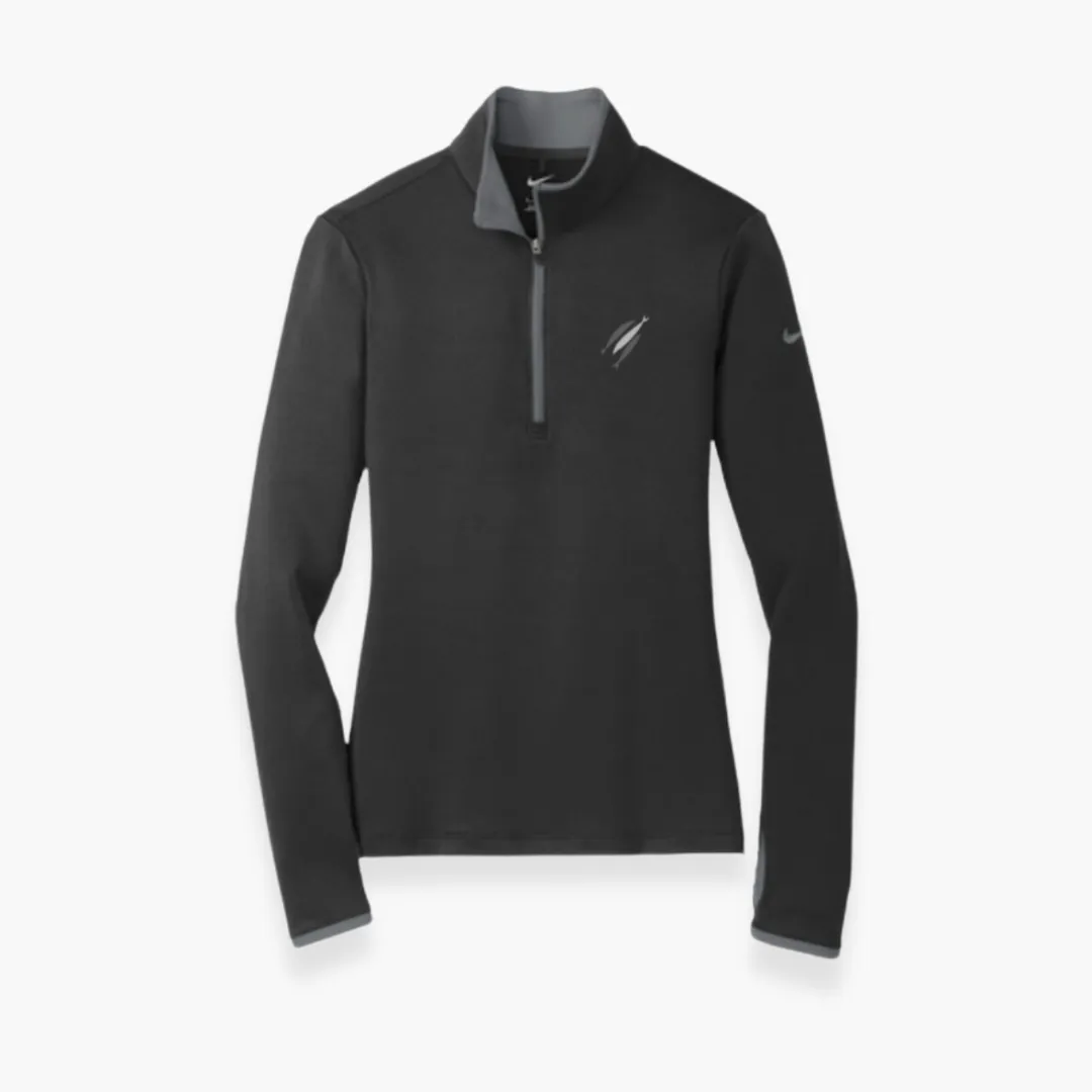 Three Fish Quarter Zip Black Long Sleeve