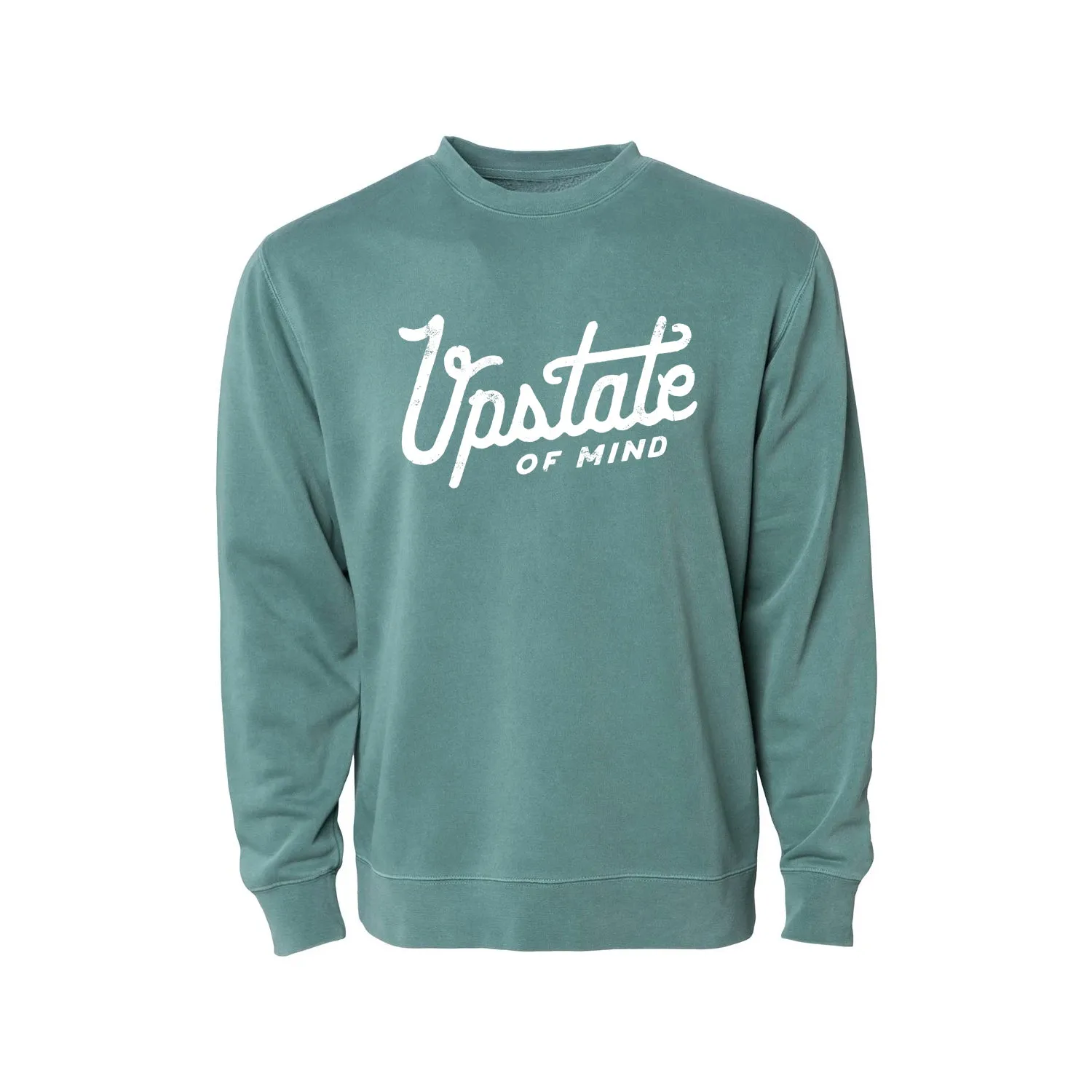 Upstate of Mind - Heritage Script Crewneck - Forest Wash