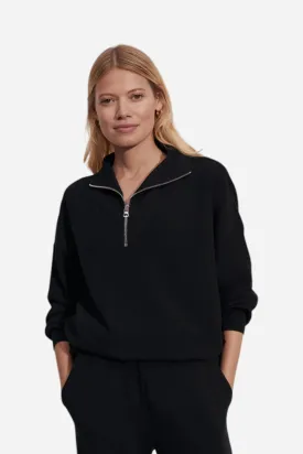 Varley Hawley Half Zip Sweatshirt in Black