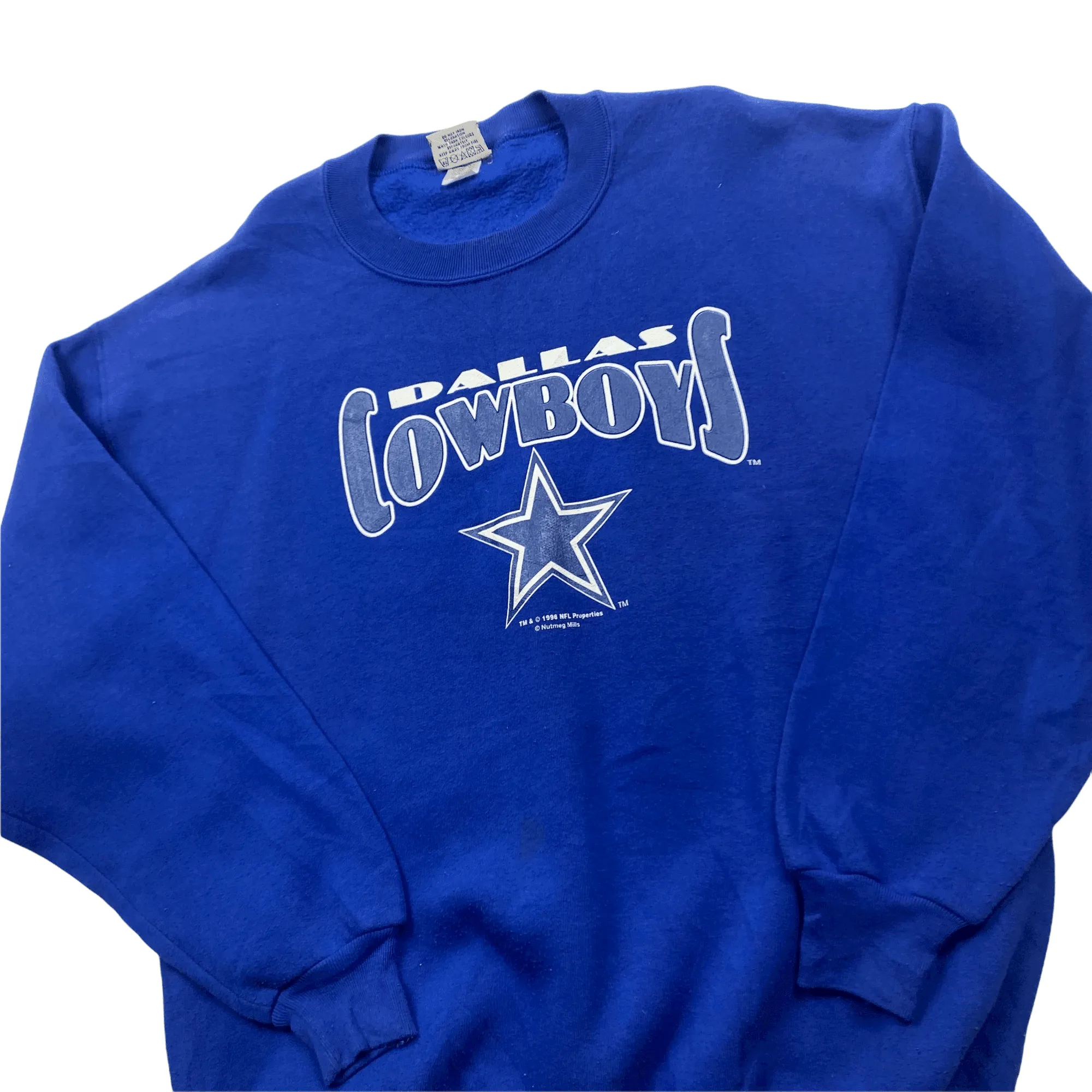 Vintage 90s Blue Nutmeg Dallas Cowboys NFL Spell-Out Sweatshirt - Extra Large