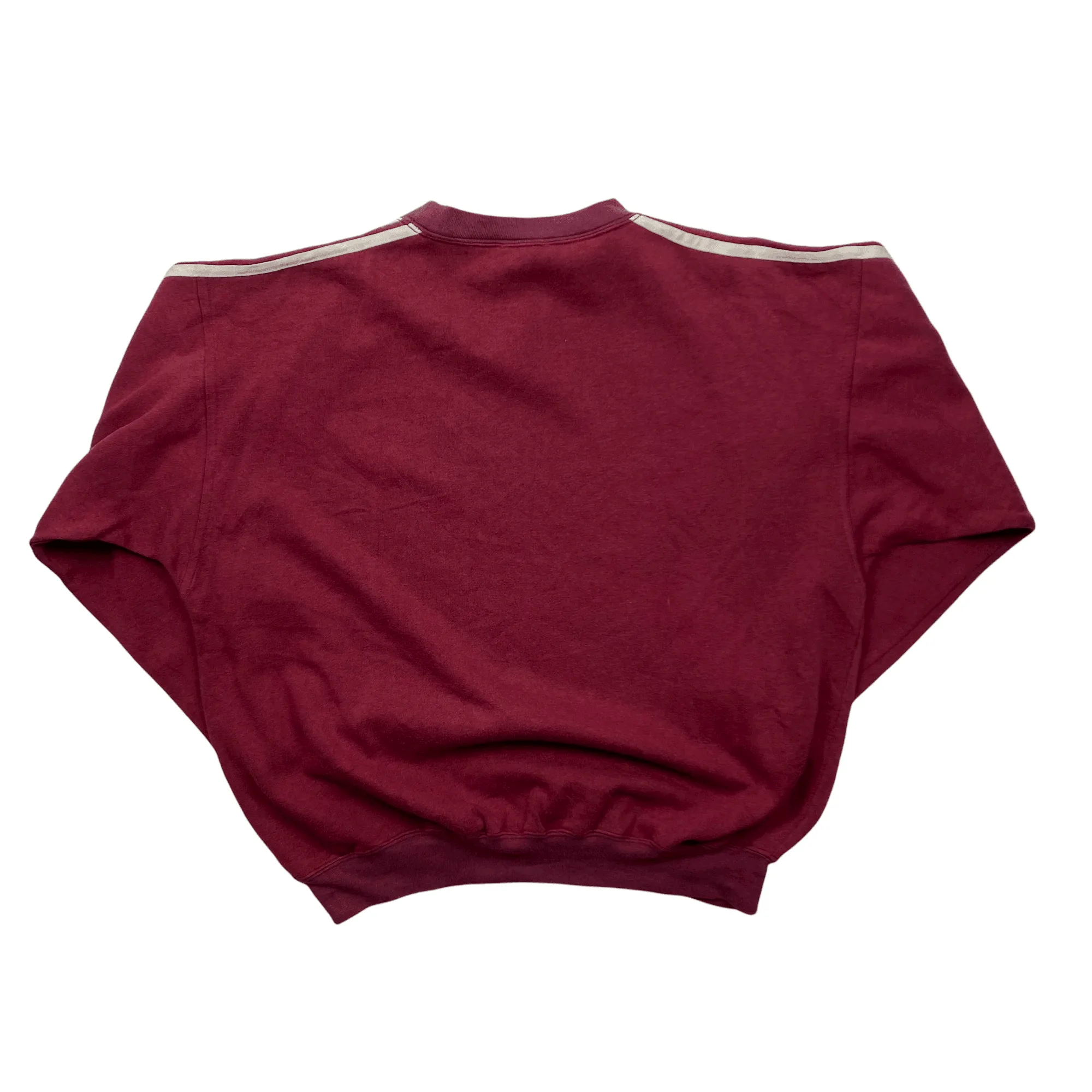 Vintage 90s Burgundy   White Adidas Spell-Out Sweatshirt - Small