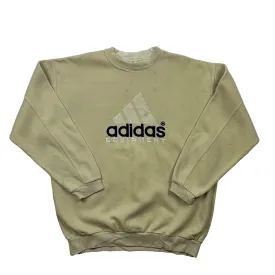 Vintage 90s Cream Adidas Equipment Spell-Out Sweatshirt - Extra Large