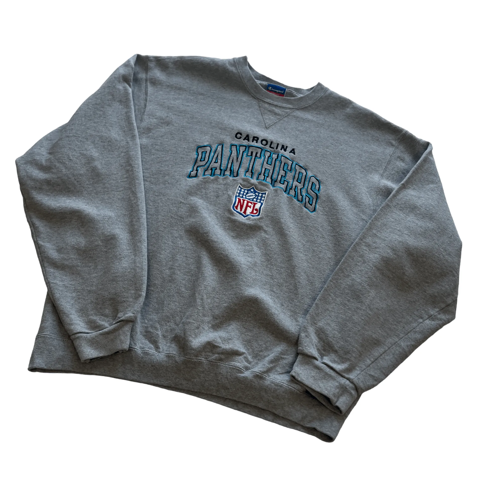 Vintage 90s Grey Champion NFL Panthers Sweatshirt - Large