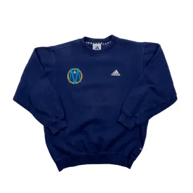 Vintage 90s Navy Blue Adidas Marseille Football Sweatshirt - Small