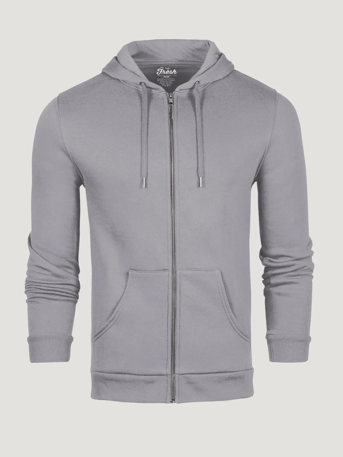 Vintage Grey Zip-Up Hoodie